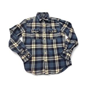 American Eagle Outfitters Navy and Cream Patterned Shirt